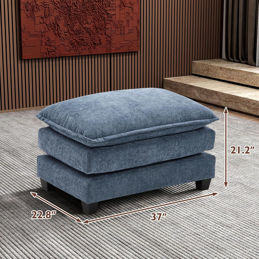 111.4 Inch L Shaped Modern Sofa Modular Cloud Sofa with Ottoman 4 Seater Chenille Deep Seat Sofa
