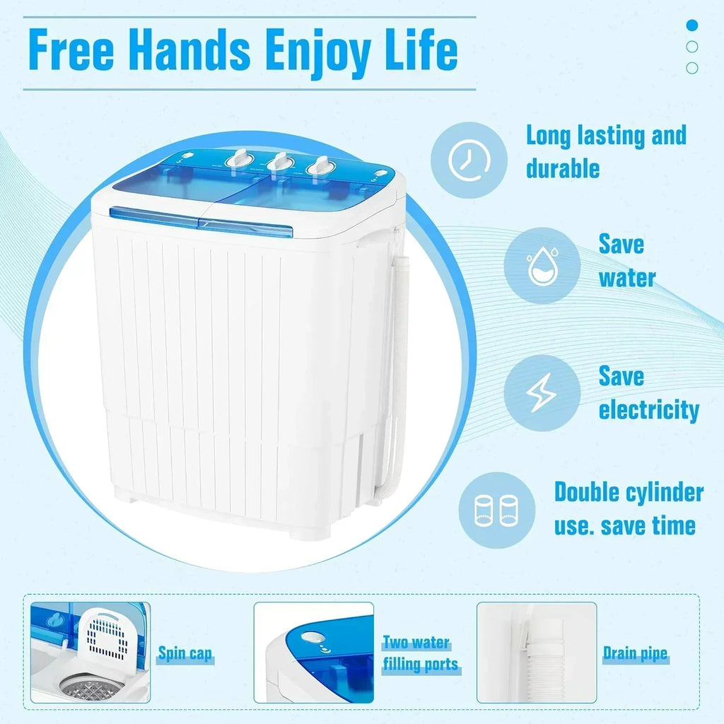 INTERGREAT Portable Washing Machine 16 lb Twin Tub Washing Machine