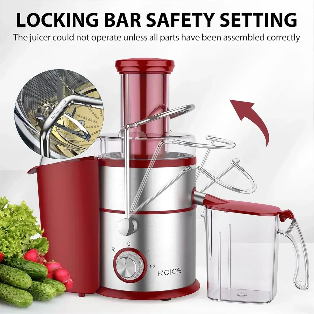 1300W KOIOS Centrifugal Juicer with Extra Large 3 Feed Chute and Titanium Filter