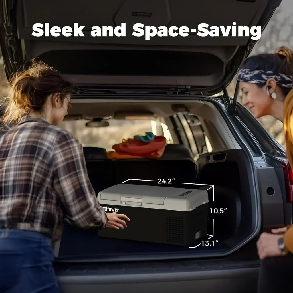 12V Refrigerator 21 Quart Portable Freezer 50 Hours Keep Cool Electric Cooler Car Refrigerator