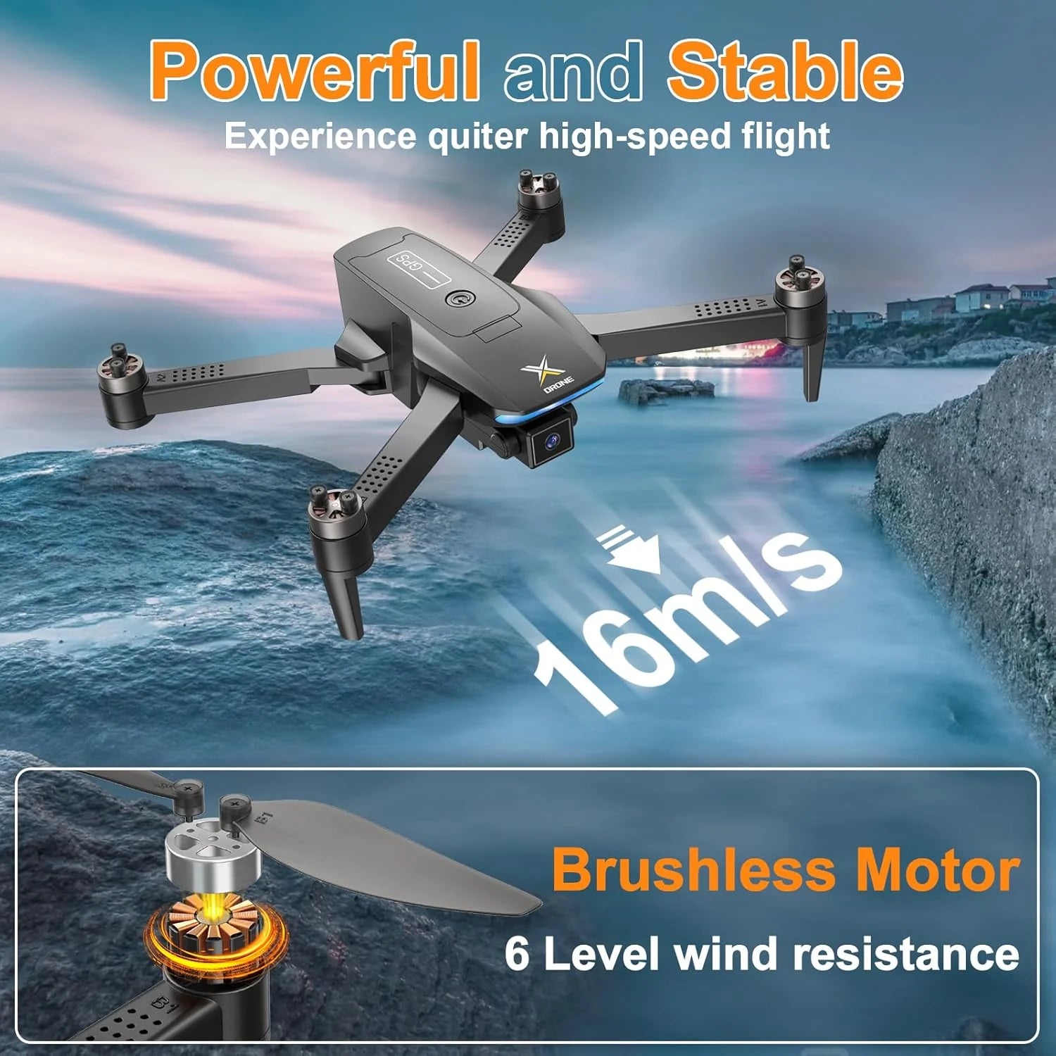 GPS Drones with Camera for Adults 4K, Brushless Motor FPV RC Quadcopter with Auto Return, Follow Me, Headless Mode, 50 Mins Long Flight, Lightweight and Foldable Drone for Beginner