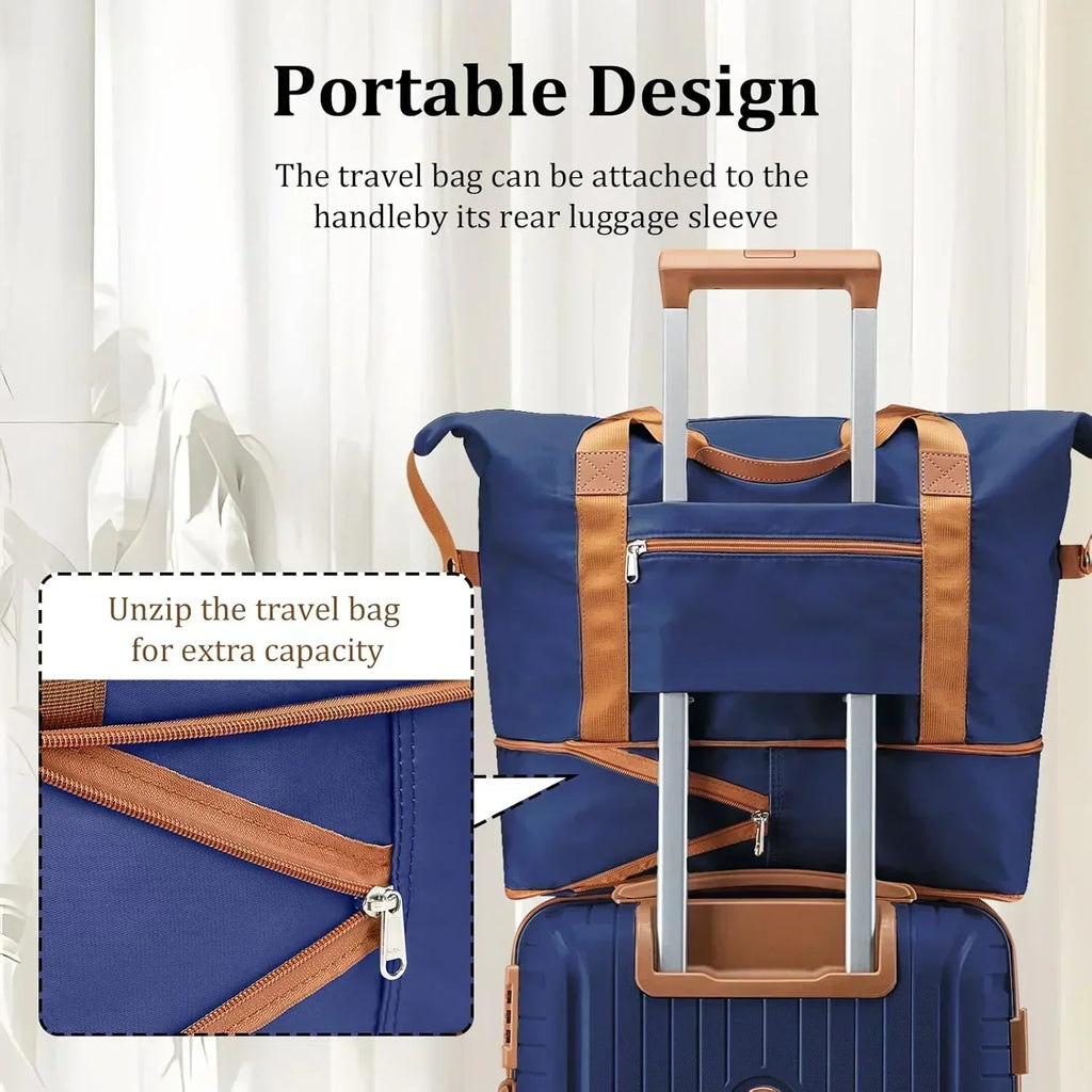 5-piece PP hardshell lightweight travel carry-on luggage set with dual spinner wheels