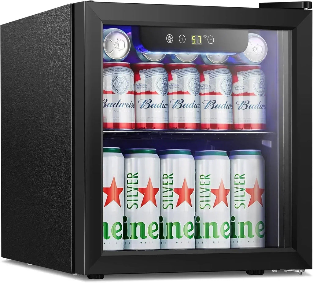 Antarctic Star Beverage Refrigerator Cooler 68 Can Mini Fridge with Glass Door for Beer Drinks Wine