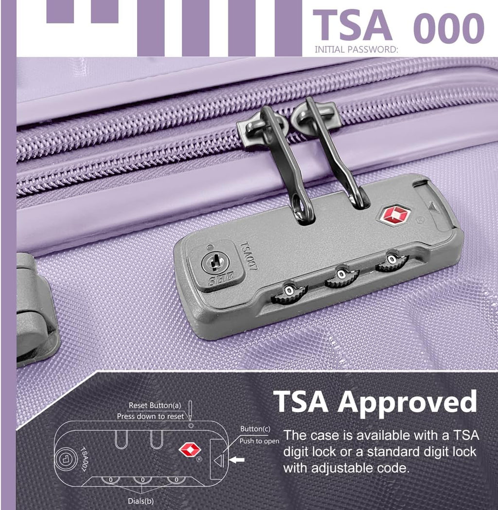 Luggage 6-piece hardshell expandable suitcase lightweight travel carry-on luggage set