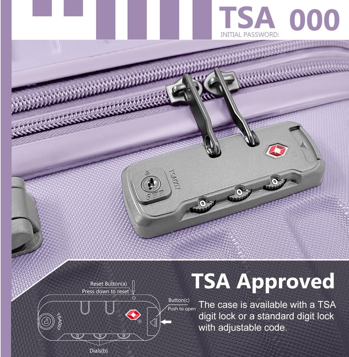 Luggage 6-piece hardshell expandable suitcase lightweight travel carry-on luggage set