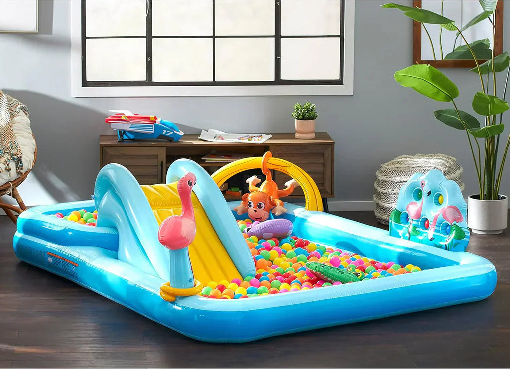 Intex 96 x 78 x 28 Inflatable Jungle Adventure Play Center Spray Kiddie Pool Water Slide