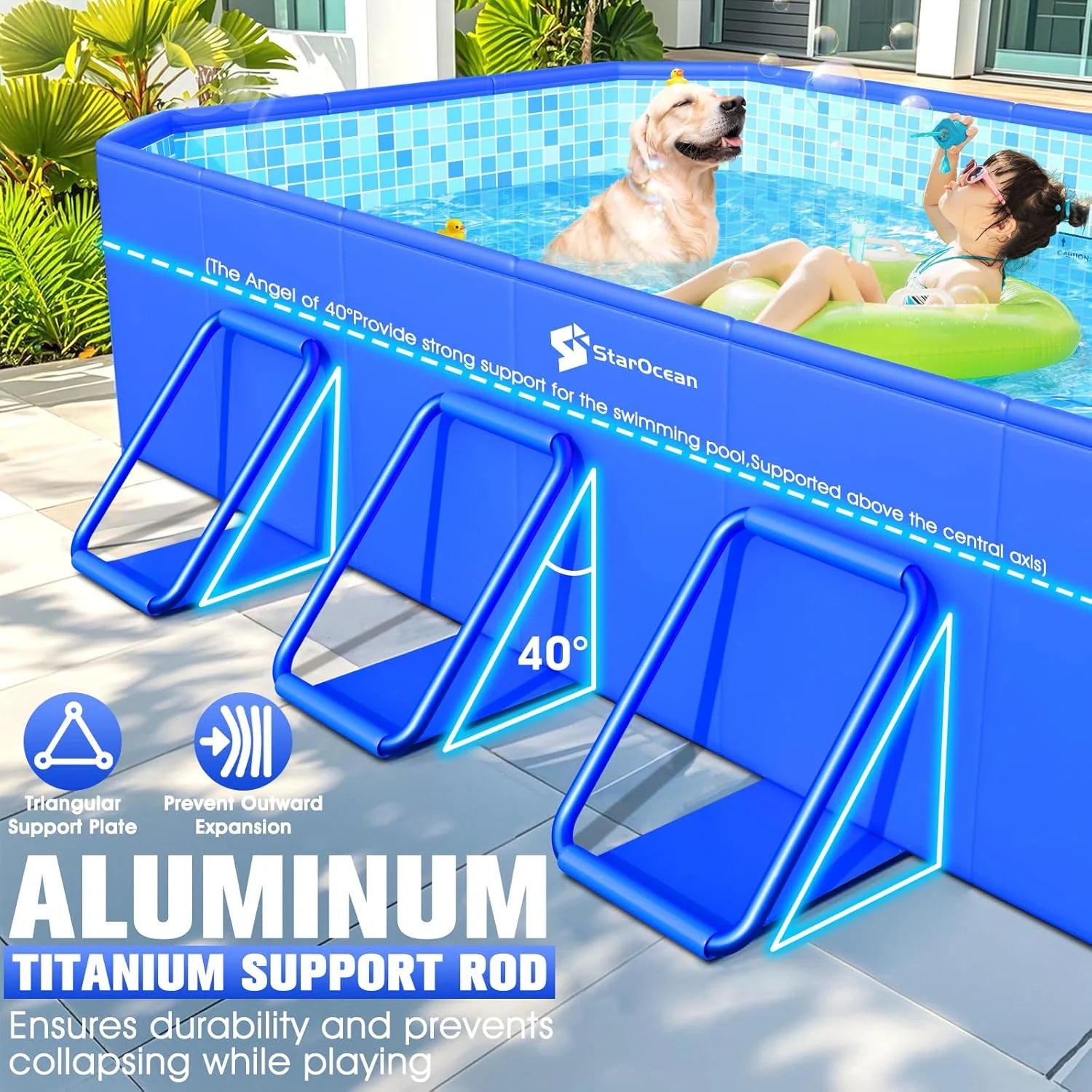 Foldable Pool, Large Non-Inflatable Swimming Pool for Kids,Adult Collapsible Pools Hard Plastic Shell, Oversized Thickened,Portable Folding Kids Pools for Backyard-Mosaic Design-89x48x20