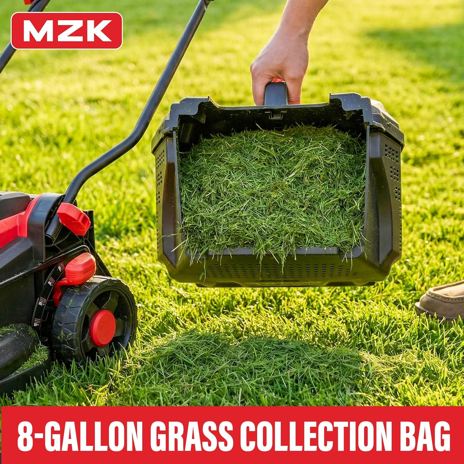 MZK 20V 13 Electric Lawn Mower, Brushless Cordless Lawn Mower with 4-Position Height