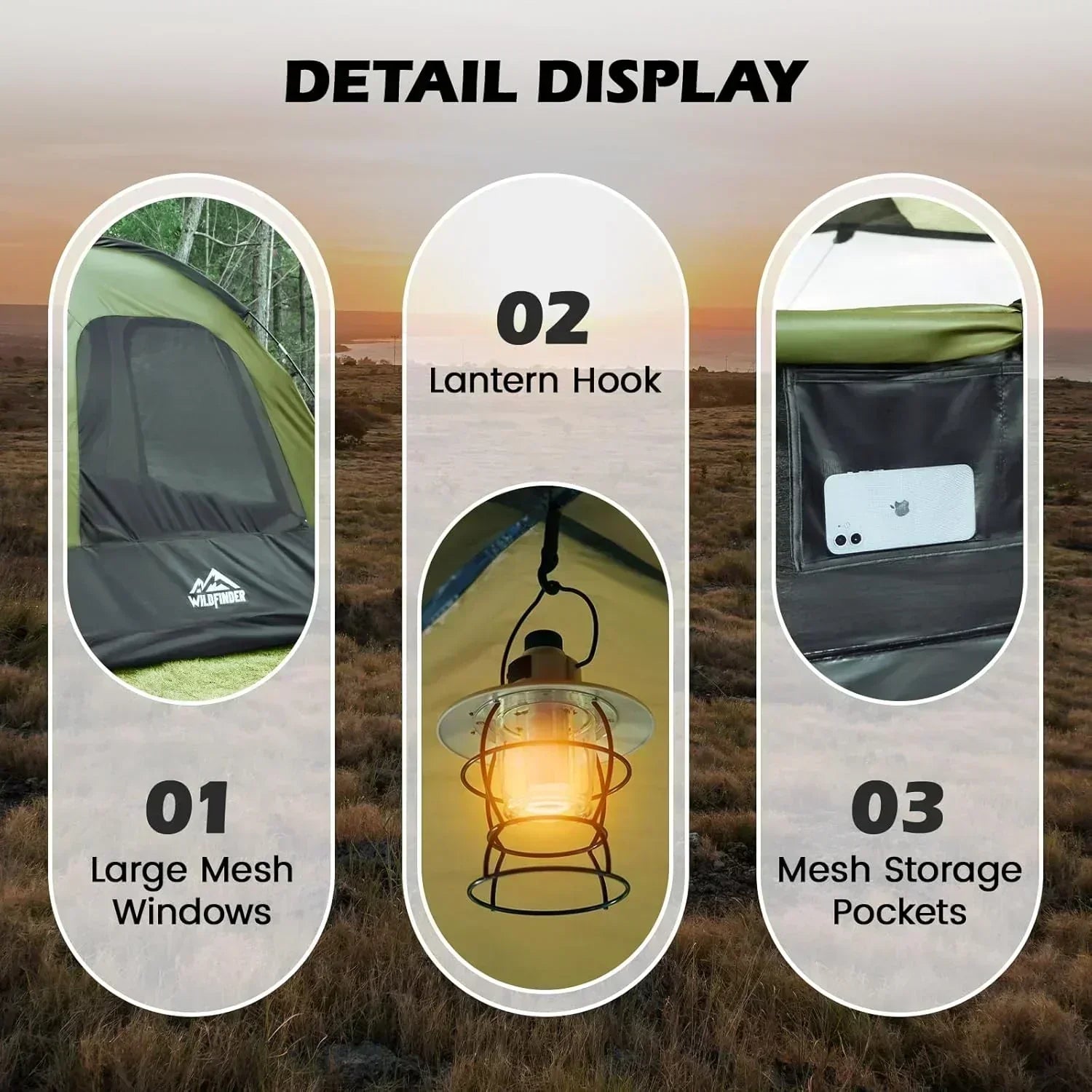 SUV Tent for Camping with Rainfly Waterproof PU3000mm Double Layer Design Car Tents