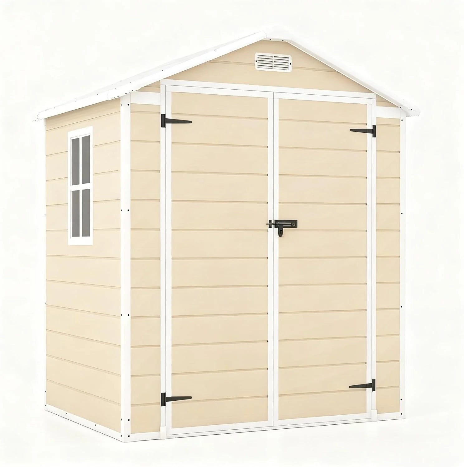 Patiowell 6x4 FT Plastic Outdoor Storage Shed with Floor, Resin Outdoor Storage Shed