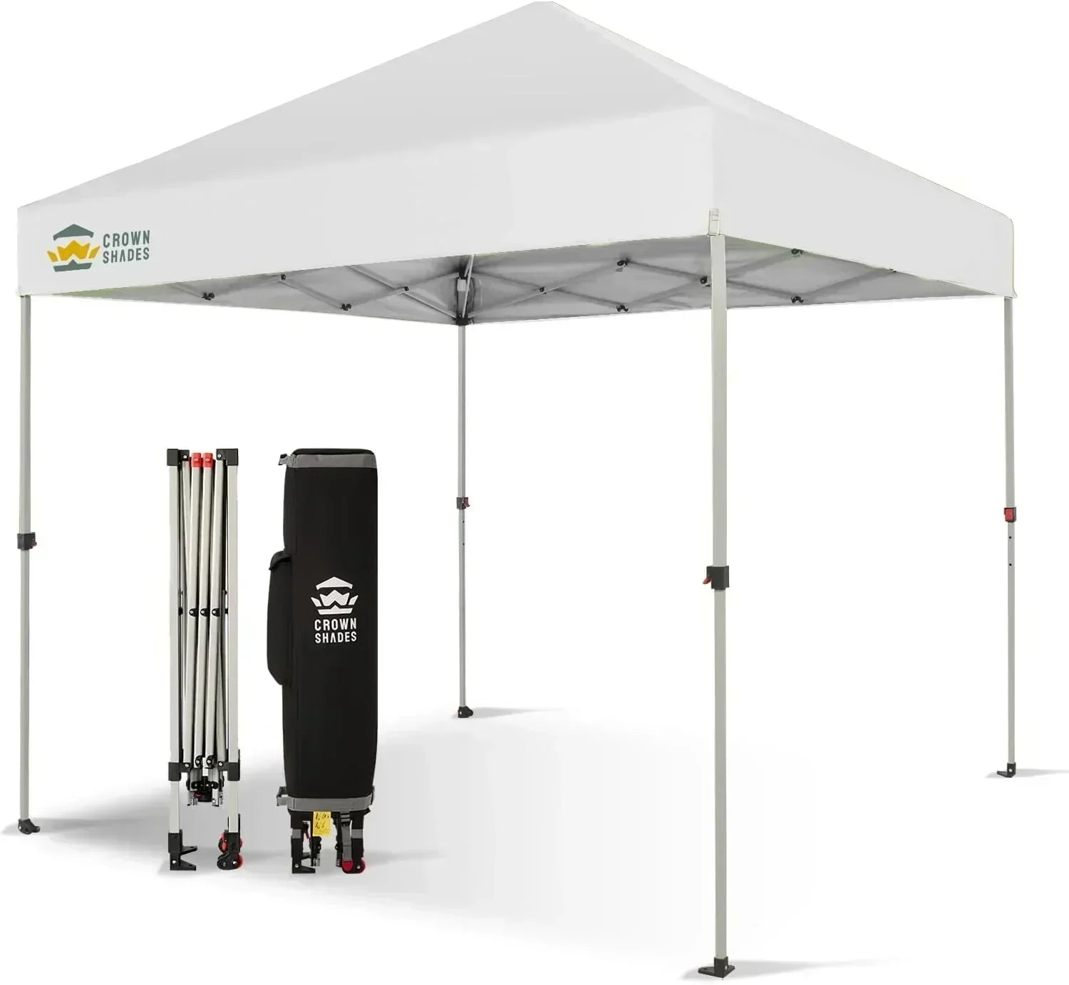 10x10 Pop-Up Awning One-Click Installation Beach Tent Outdoor Sunshade Silver Coated Top