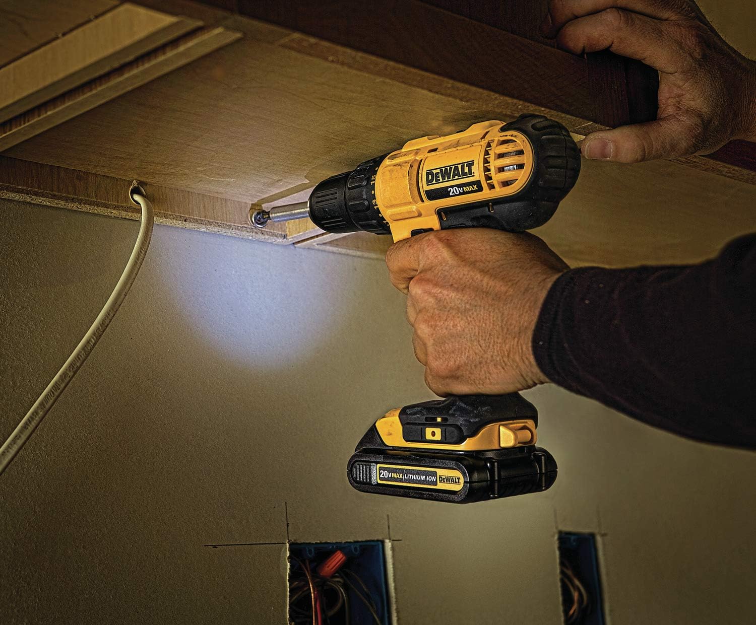 20V MAX Cordless Drill Impact Driver and LED Work Light Portable, Power Tool Combo Kit 3 Tool, 2 Batteries and Charger Included (DCK340C2)