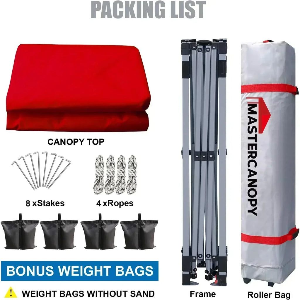 Durable Pop-up Canopy Tent with Roller Bag (10x10 Black)