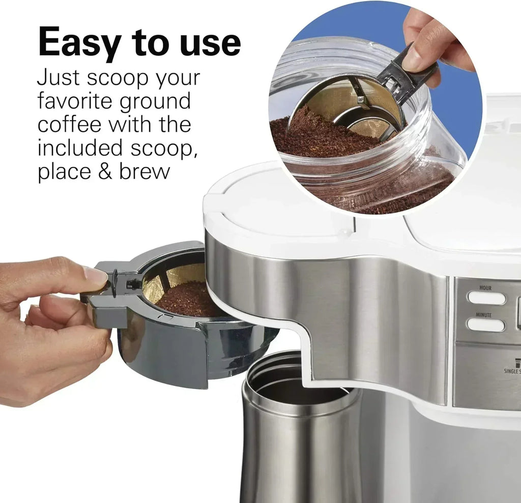 Hamilton Beach 2-Way 12 Cup Programmable Drip Coffee Maker Single Serve Machine Glass Carafe