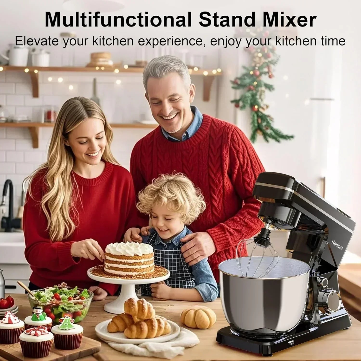 10-Speed Stand Mixer with 8-in-1 Splash Guard Tilt Head 6-Quart Stainless Steel Bowl
