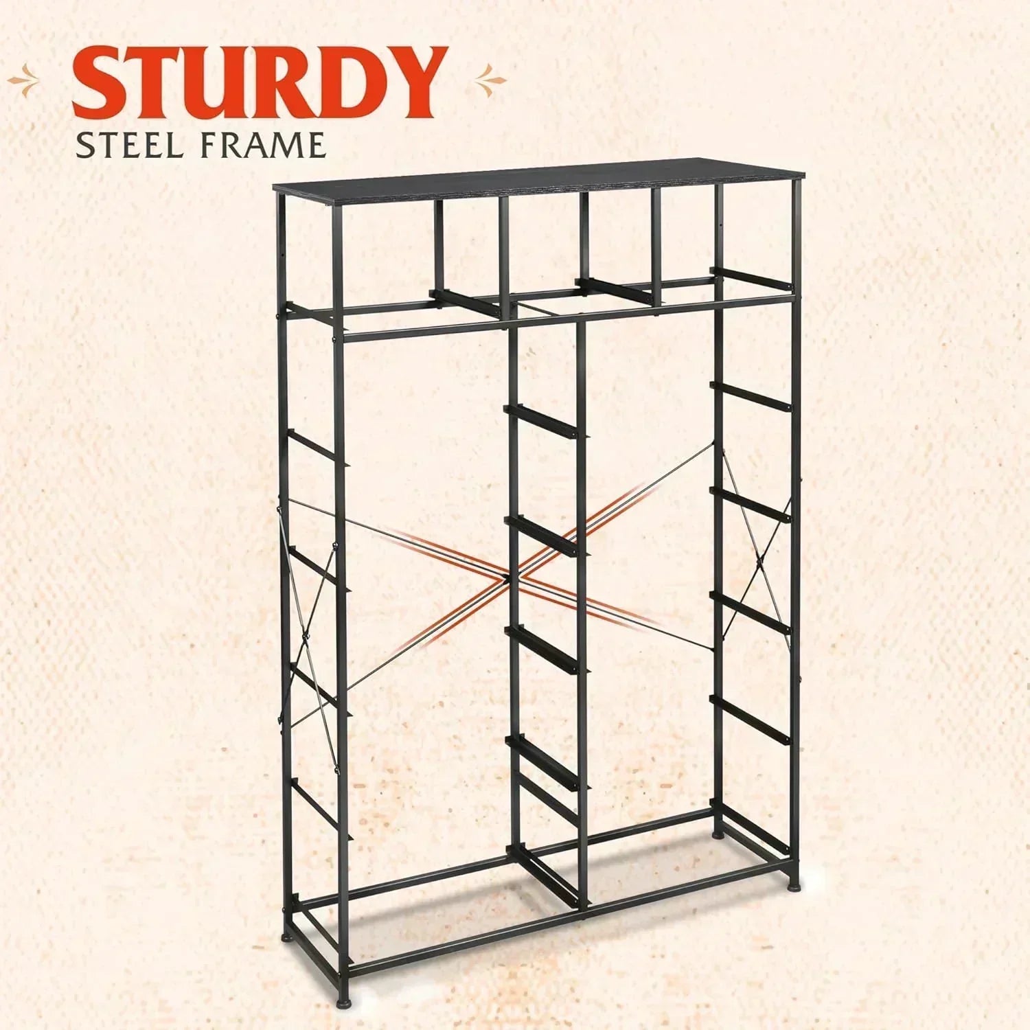 WLIVE Storage Organizer Unit with 13 Fabric Bins Storage Drawers Organizer with Steel Frame