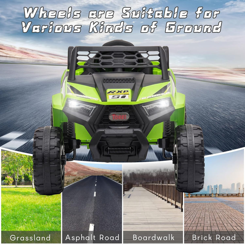 TOBBI 12V Kids Ride on Car Electric Off-Road UTV Truck with Diverse Functions Double Open Doors