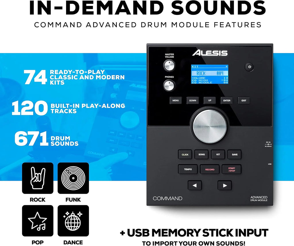 Alesis Drums Command Mesh SE Kit-Electric Drum Set USB MIDI Connection 600 Drum Sound