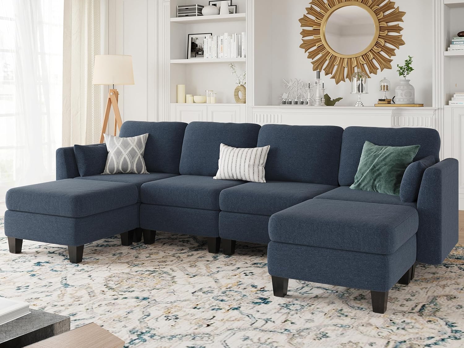 Modular Sectional Sof Convertible U Shaped Sofa Couch with High Density Memory Foam