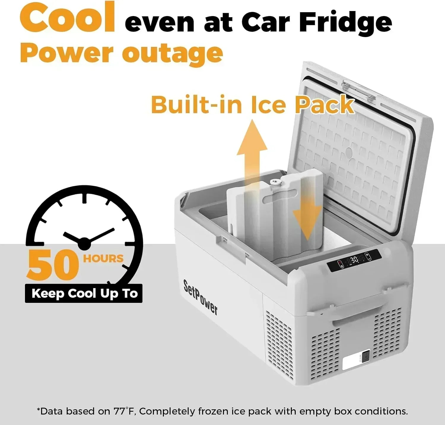 12V Refrigerator 21 Quart Portable Freezer 50 Hours Keep Cool Electric Cooler Car Refrigerator