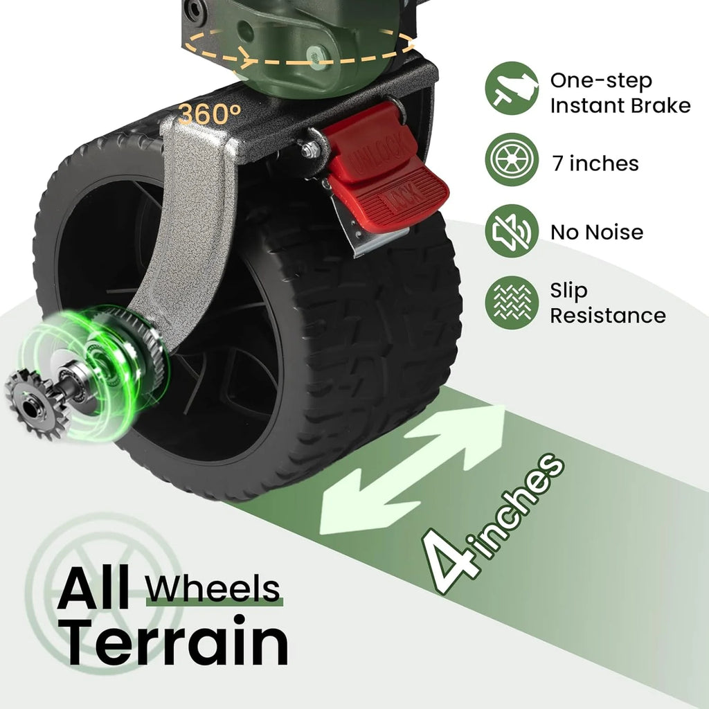 Double-decker cart, 500 lb capacity, 400 liter foldable cart, all-terrain wheels, 46 extra-long extension cart, foldable cart