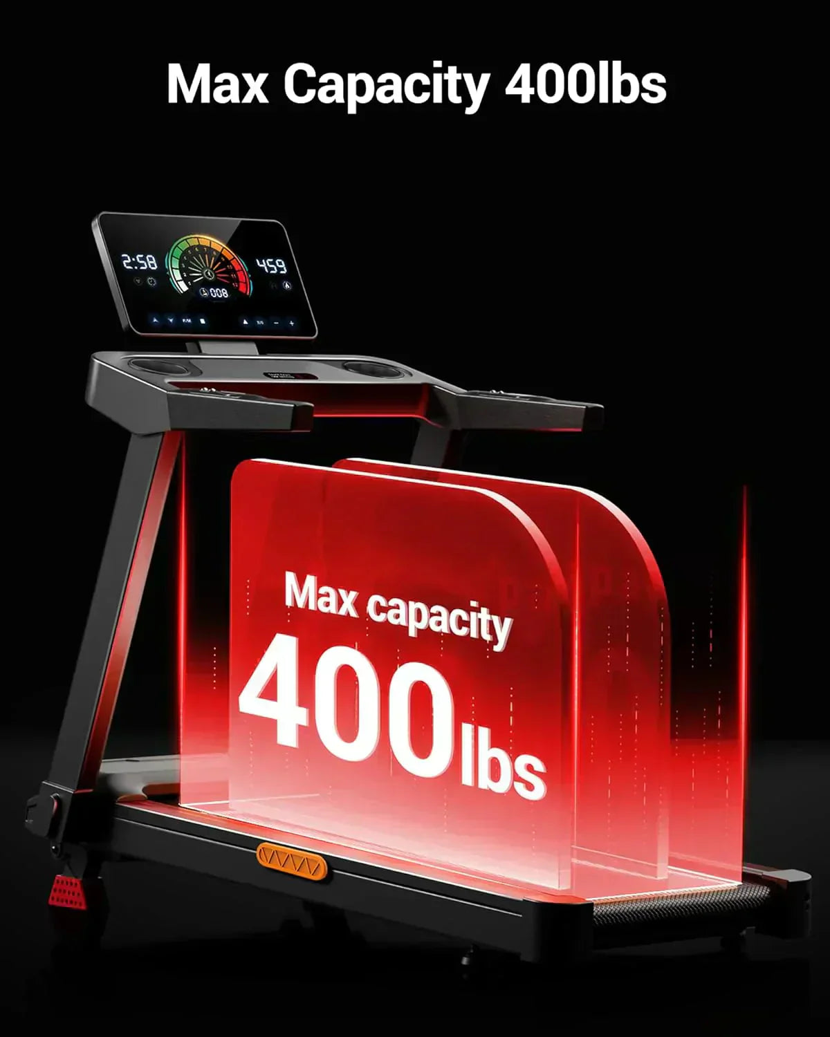 UMAY household folding tilt treadmill with heart rate sensor Low noise