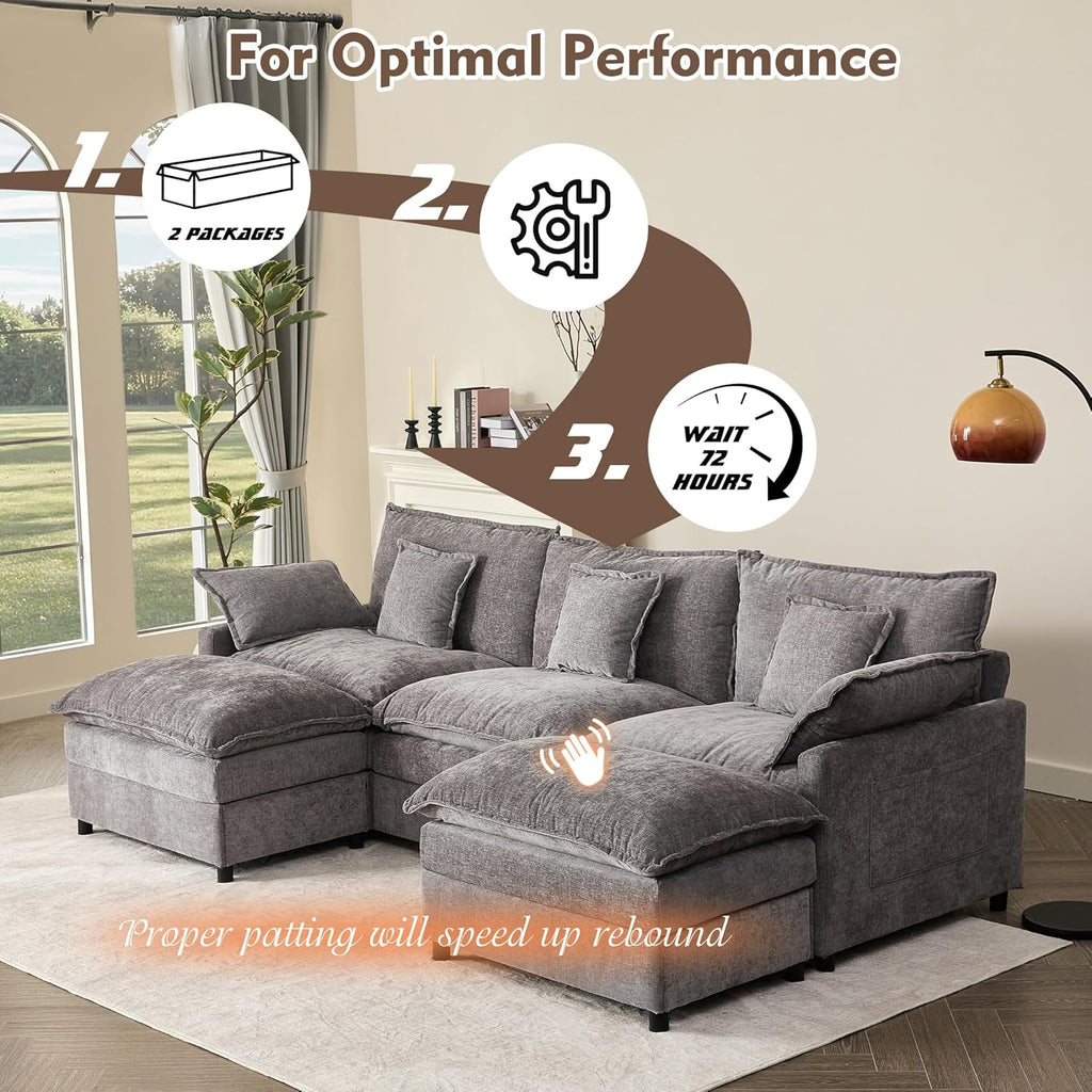 108 U-shaped sofa modular sofa Comfortable cloud sofa