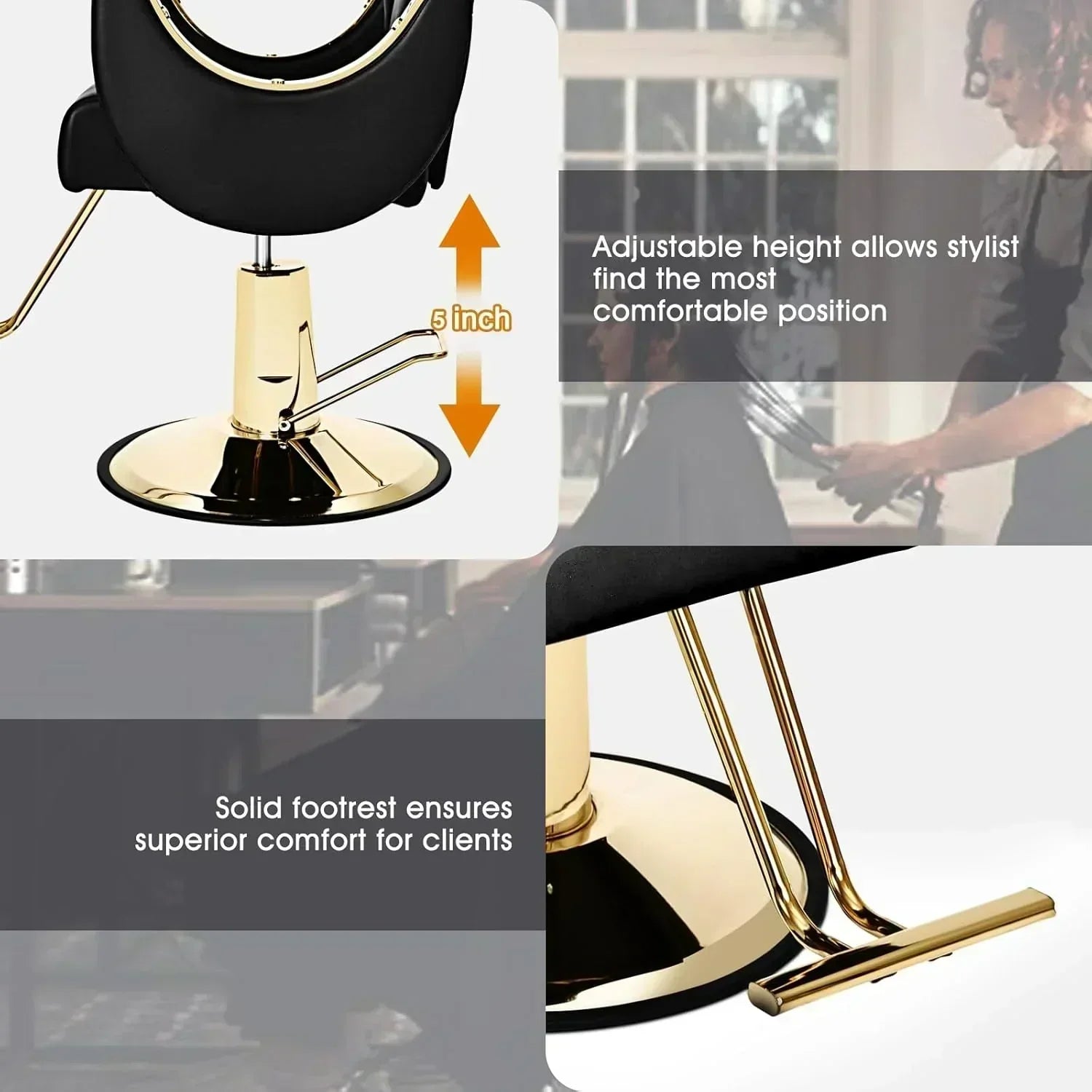 Artist Hand Salon Chair Reclining Barber Chair Oversized Hydraulic Pump Hair Salon Chair