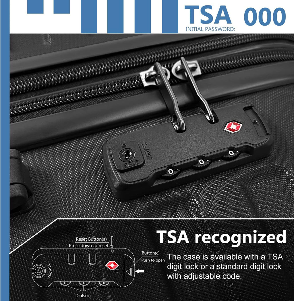 Luggage 6-piece hardshell expandable suitcase lightweight travel carry-on luggage set