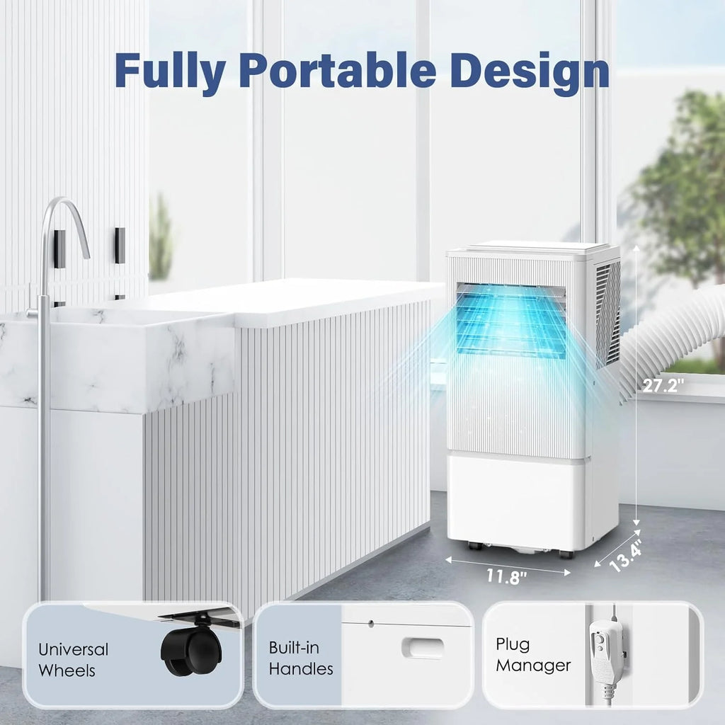 Air Choice Portable Air Conditioner, 10000 BTU Air Conditioner Portable for Room Up to 450 Sq.Ft, Remote Control, 24H Timer, Dehumidifier & Fan Modes, 3-in-1 AC Unit with Window Kit for Home Office