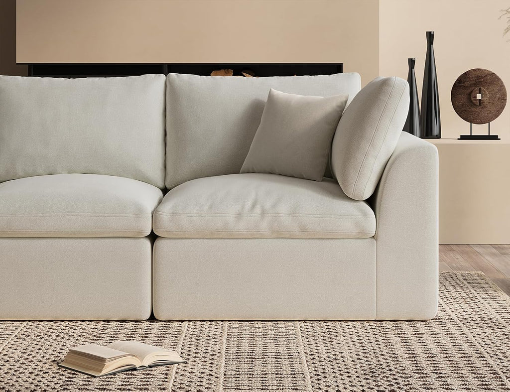 110 inch cloud sectional sofa for living room convertible L-shaped sofa 3 seater sectional sofa