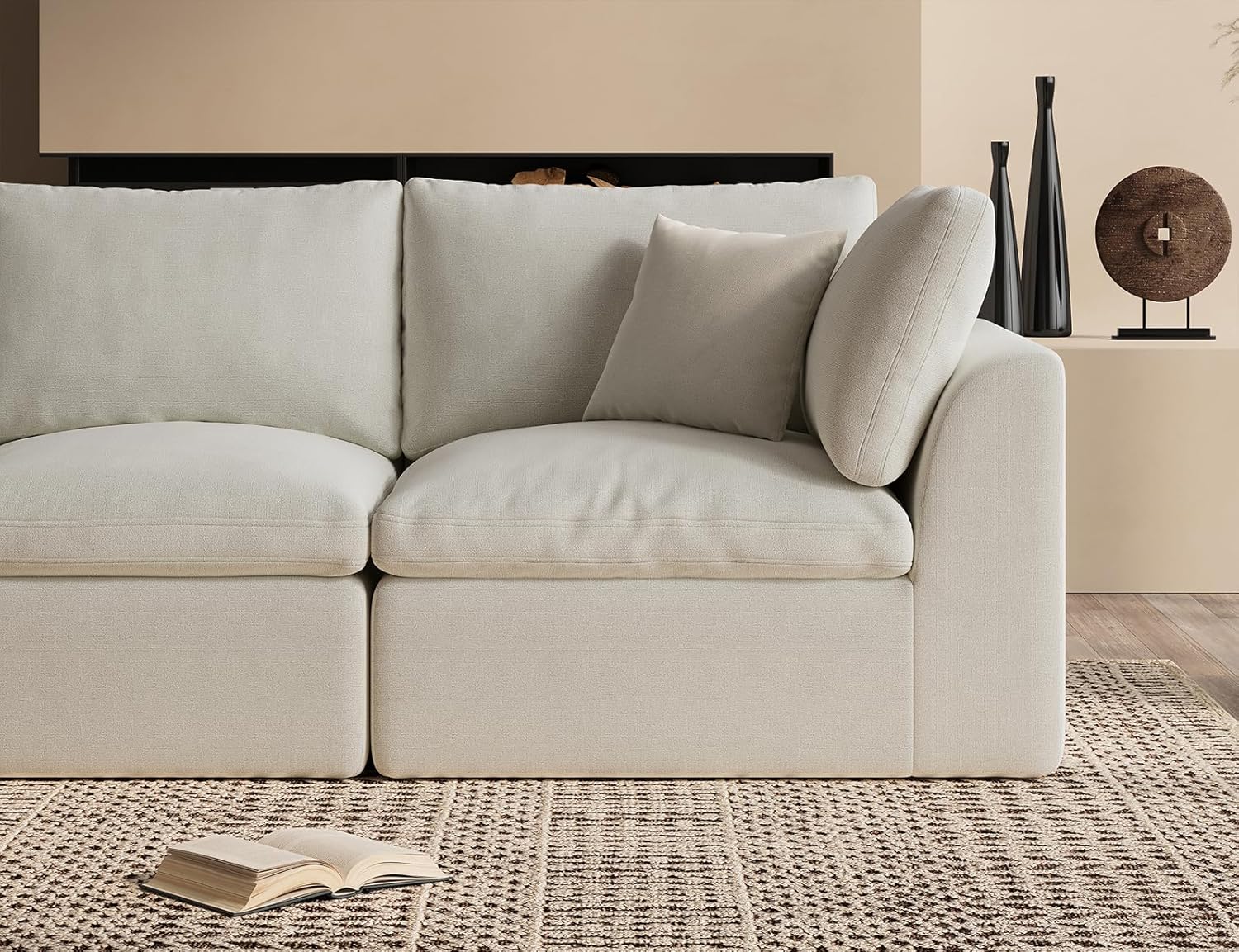 110 inch cloud sectional sofa for living room convertible L-shaped sofa 3 seater sectional sofa