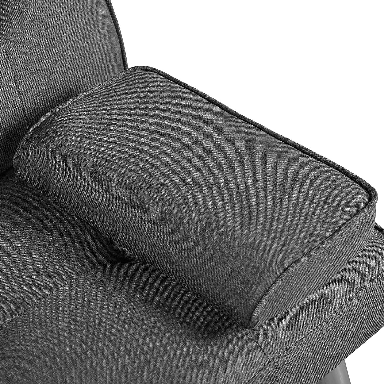 Yaheetech Convertible Sofa Bed Adjustable Couch Sleeper Modern Faux Leather Home Recliner Reversible Loveseat Folding Daybed Guest Bed, Removable Armrests, Cup Holders, 3 Angles, 772lb Capacity, Brown