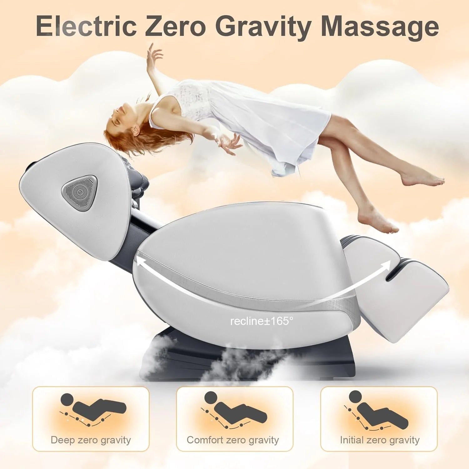 2025 Massage Chair Full Body, Zero Gravity Massage Chair with 10 Fix Rollers, Heating, Foot Massage, Auto Modes, Bluetooth Speaker, Touch Screen Controller (Brown Premium)