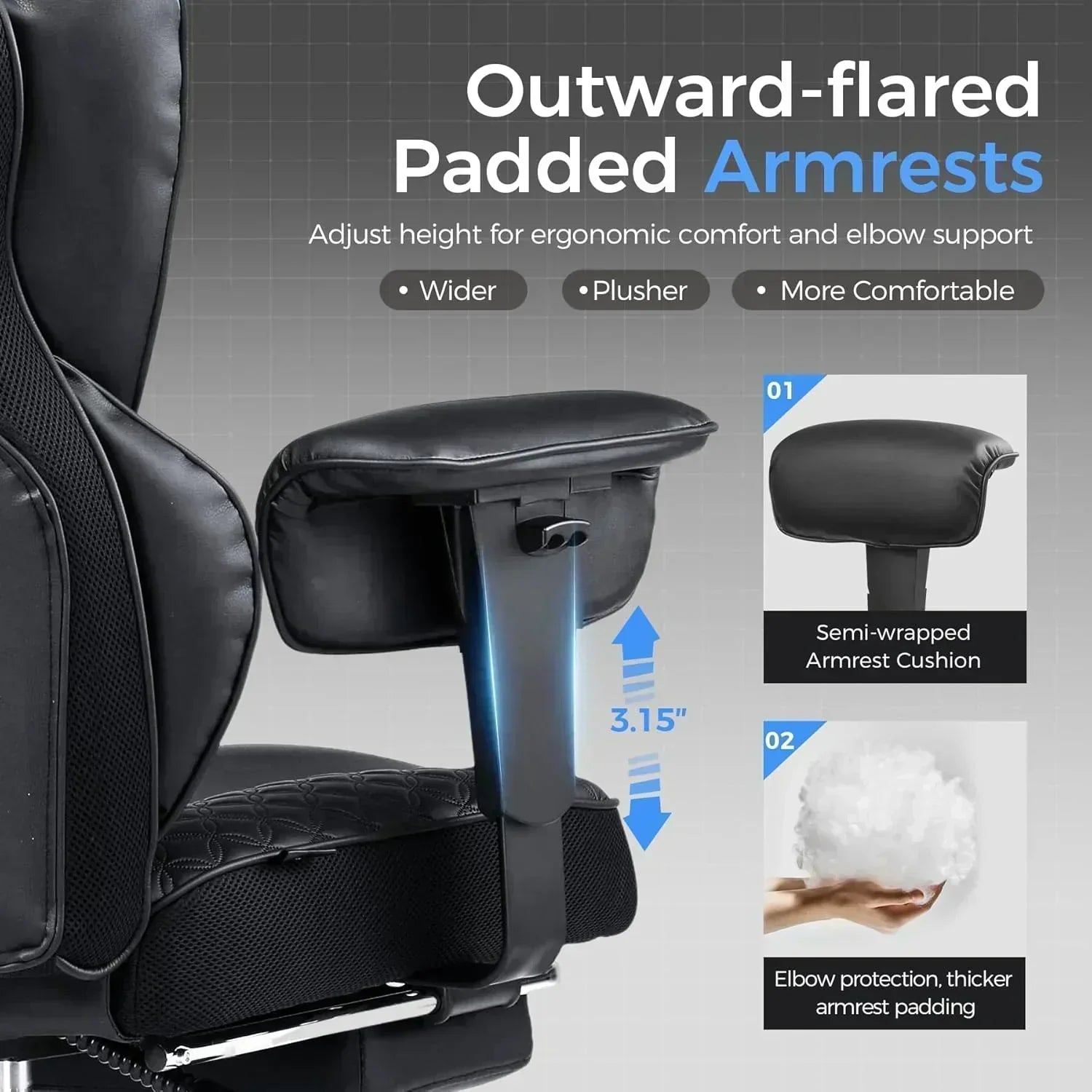 Large Tall Gaming Chair 400 lb Heavy Duty Office Chair
