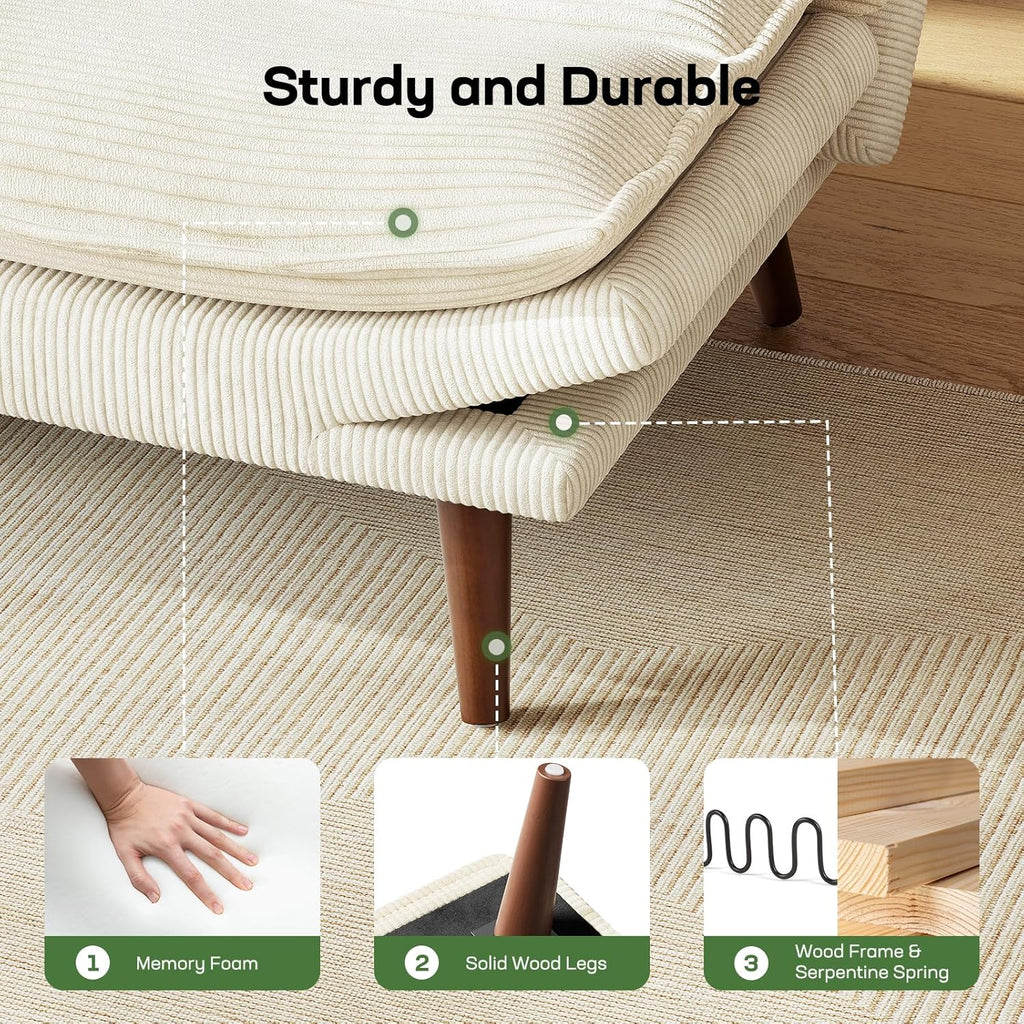 Futon Sofa Bed Futon Sofa Adjustable Back Armrests Converts to Small Sleeper Sofa Bed