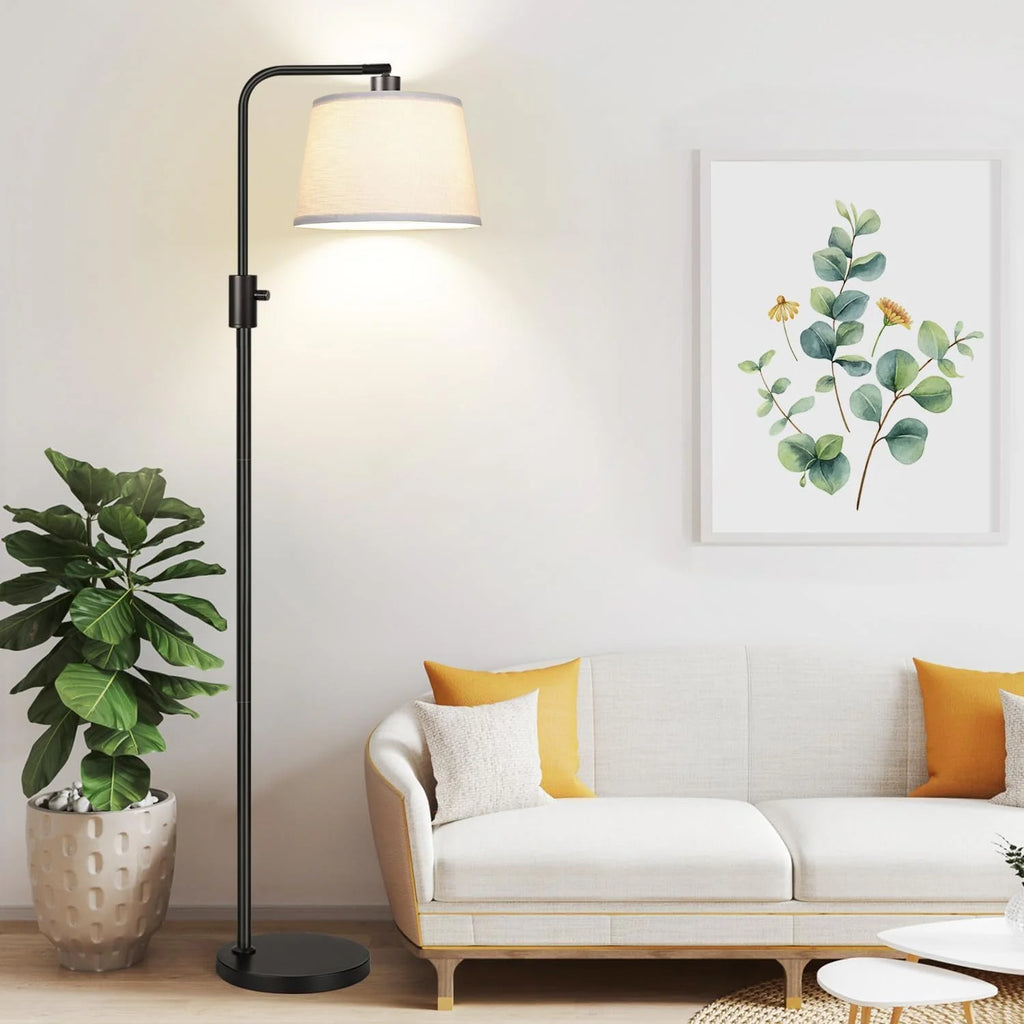Dimmable LED Floor Lamp with Adjustable Head and Edison Style Bulb