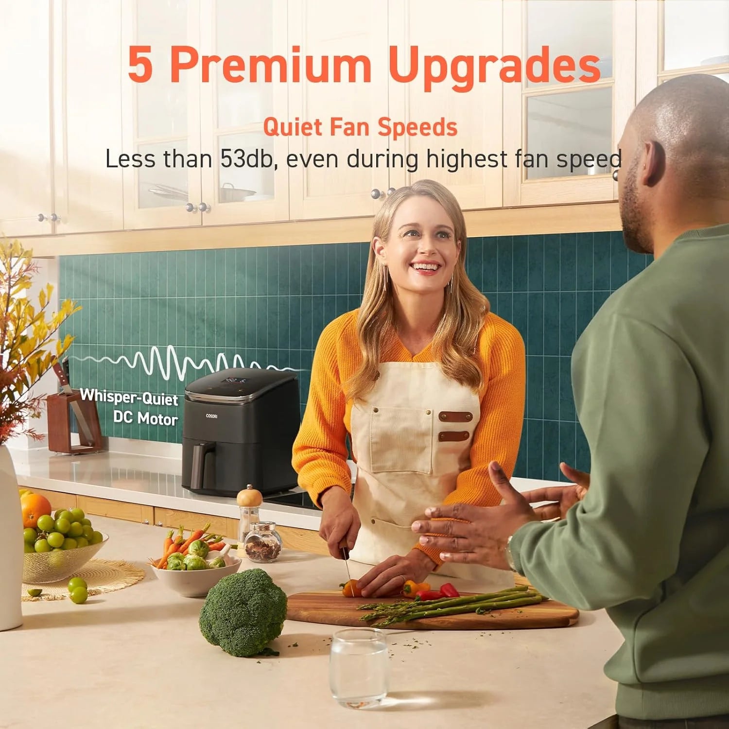 COSORI Air Fryer 9-in-1 Compact & Large 6-Qt Fast Turbo Modes Precise Heat for Even Results