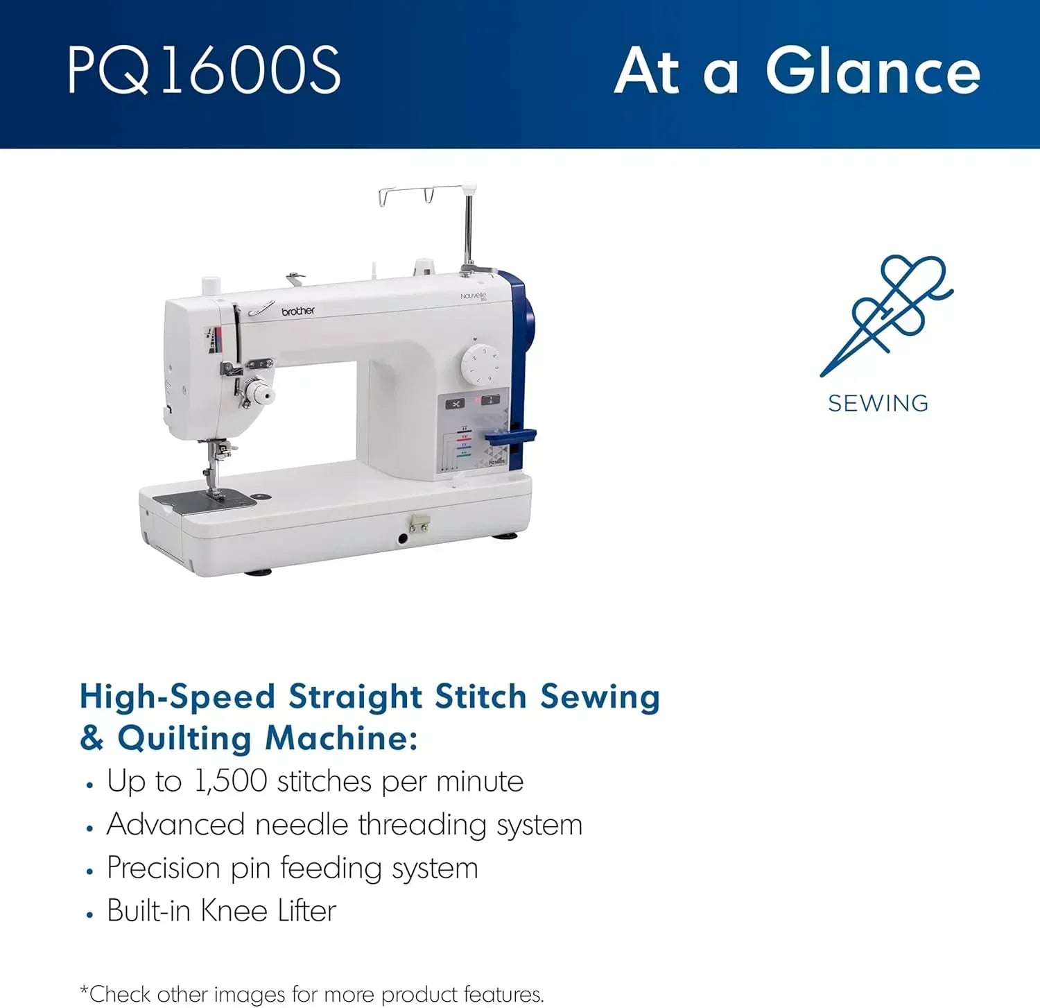 Brother PQ1600S High-Speed Straight Stitch Sewing Quilting Machine