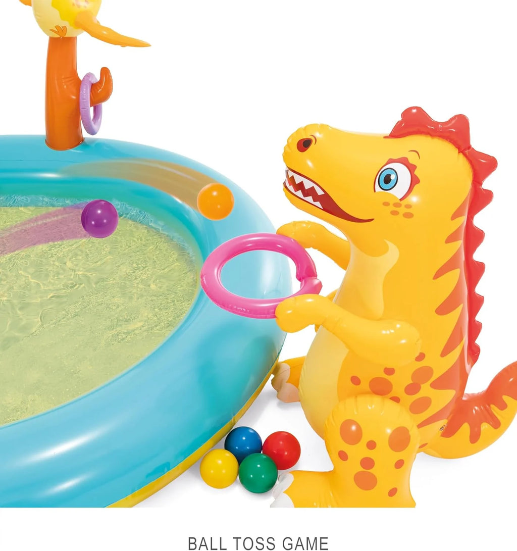 Intex 96 x 78 x 28 Inflatable Jungle Adventure Play Center Spray Kiddie Pool - Backyard Kids Water Slide, Outdoor Blow-Up Splash Pad for Toddlers