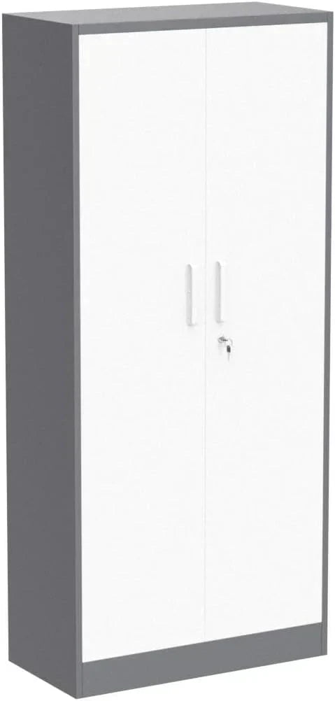 Metal Storage Cabinet with 2 Doors and 6 Shelves Black Metal Cabinet Garage Storage Cabinet