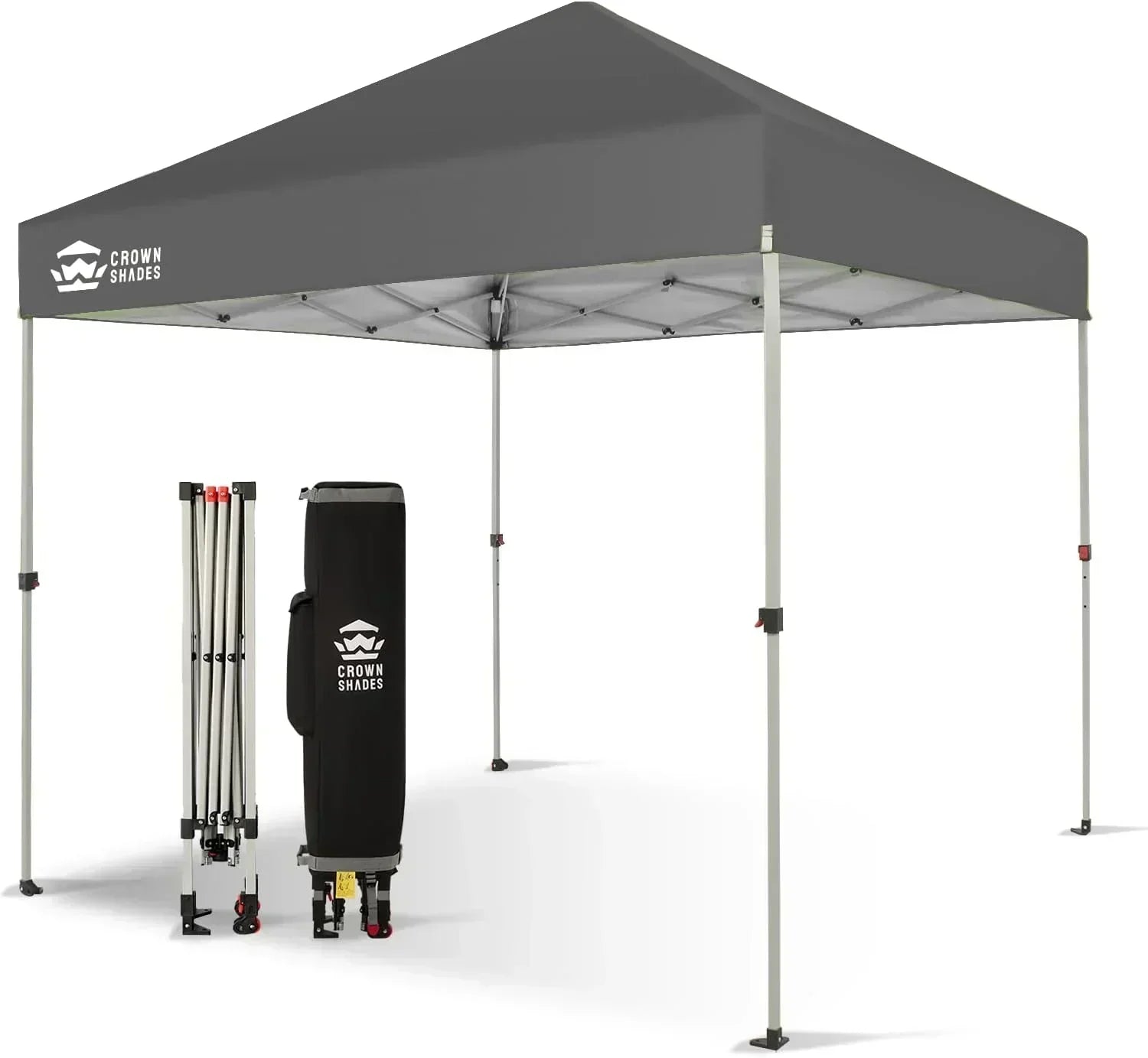 10x10 Pop-Up Awning One-Click Installation Beach Tent Outdoor Sunshade Silver Coated Top