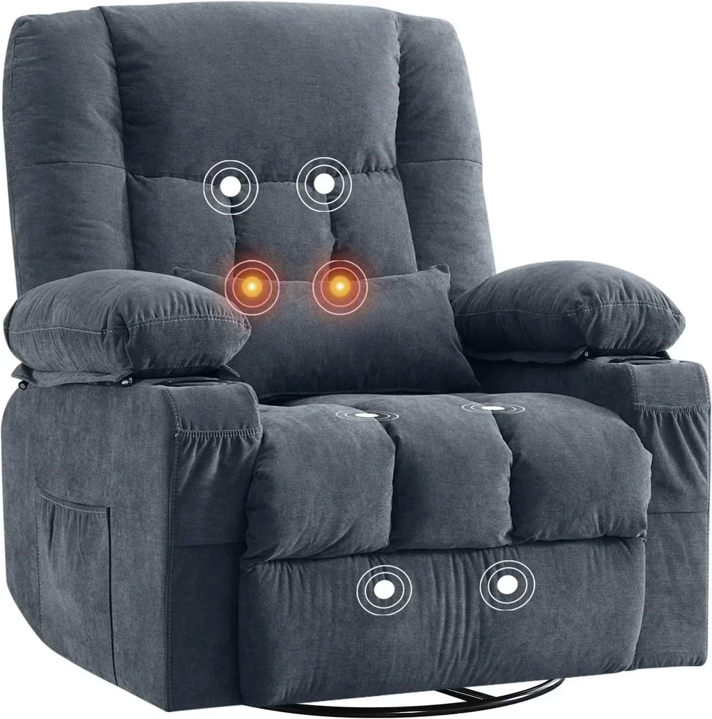 Massage rotating rocking lounge chair with vibration massage and calorie metering functions