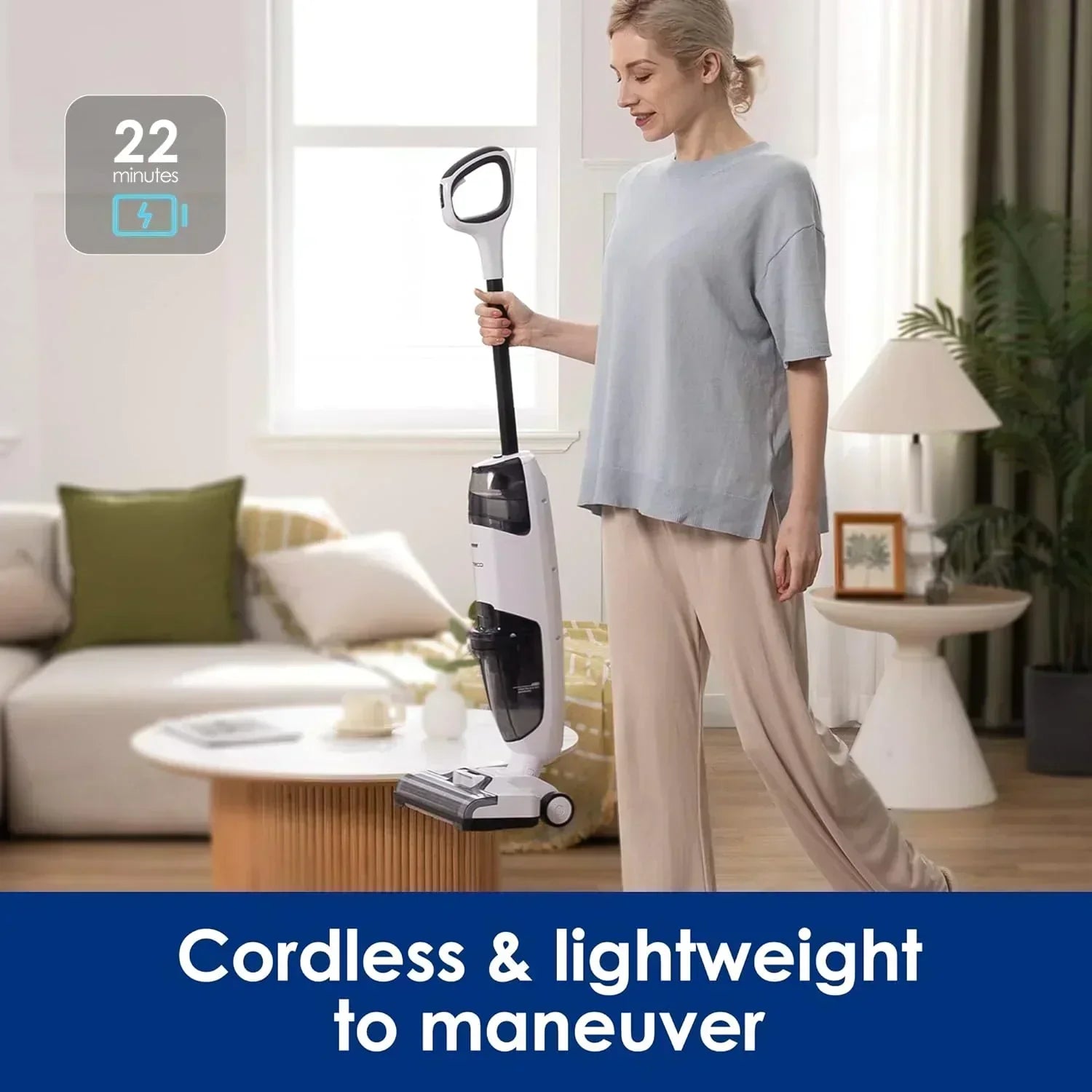 Wet Dry Vacuum Cordless Floor Cleaner and Mop One-Step Cleaning for Hard Floors