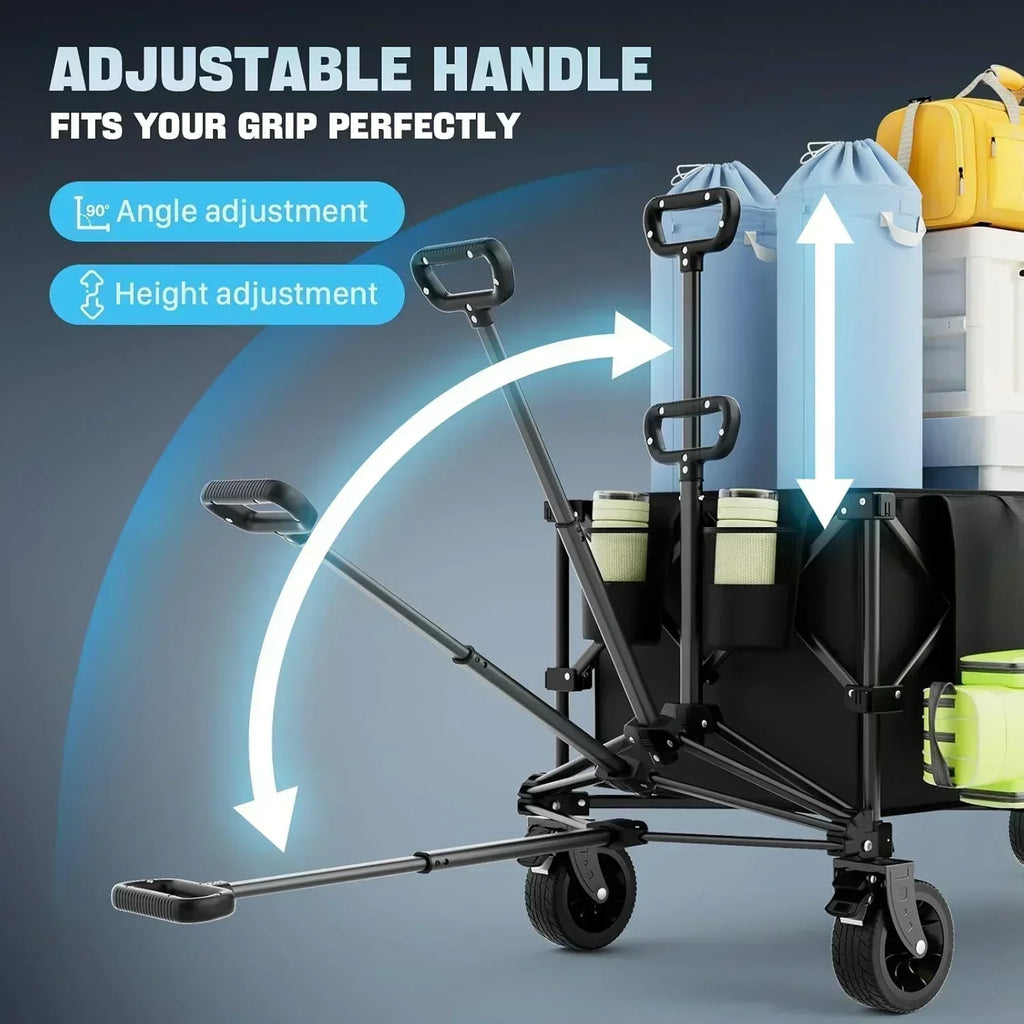 48 Extra Large Folding Travel Cart 560 lb Capacity 350 L Heavy Duty Utility Cart with Brakes