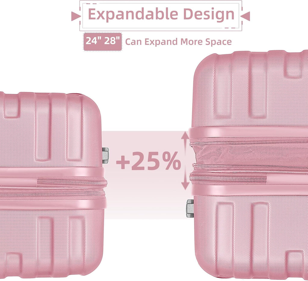 Luggage 6-piece hardshell expandable suitcase lightweight travel carry-on luggage set