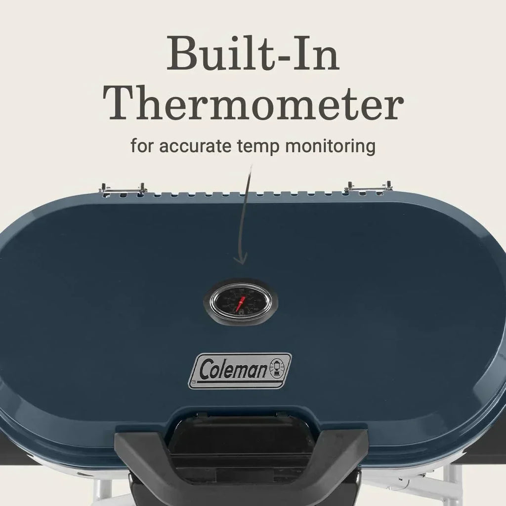 RoadTrip 285 Portable Stand-Up Propane Grill with 3 Adjustable Burners Instastart Ignition 20,000 BTUs
