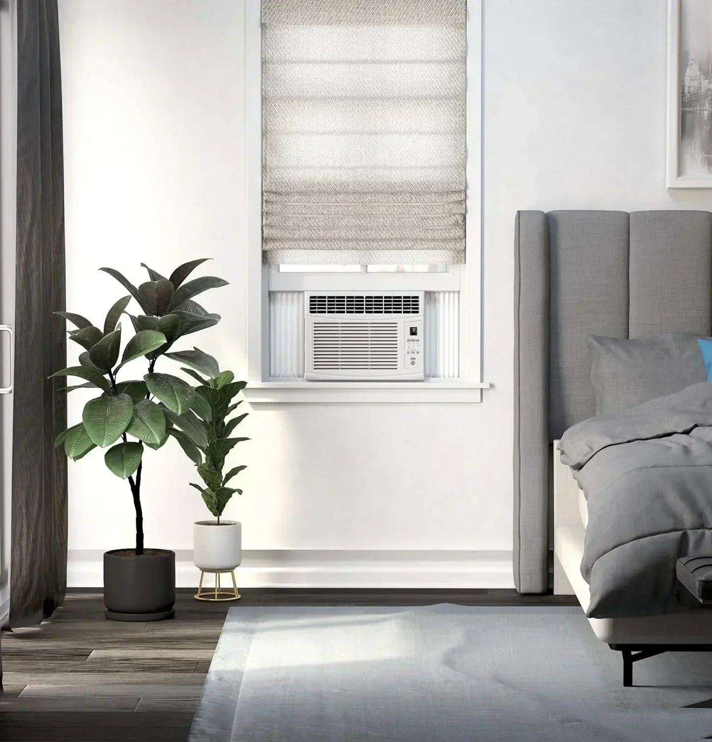 GE Window Air Conditioner Unit 5,000 BTU for Small Rooms up to 150 sq ft Manual Adjustable Fan