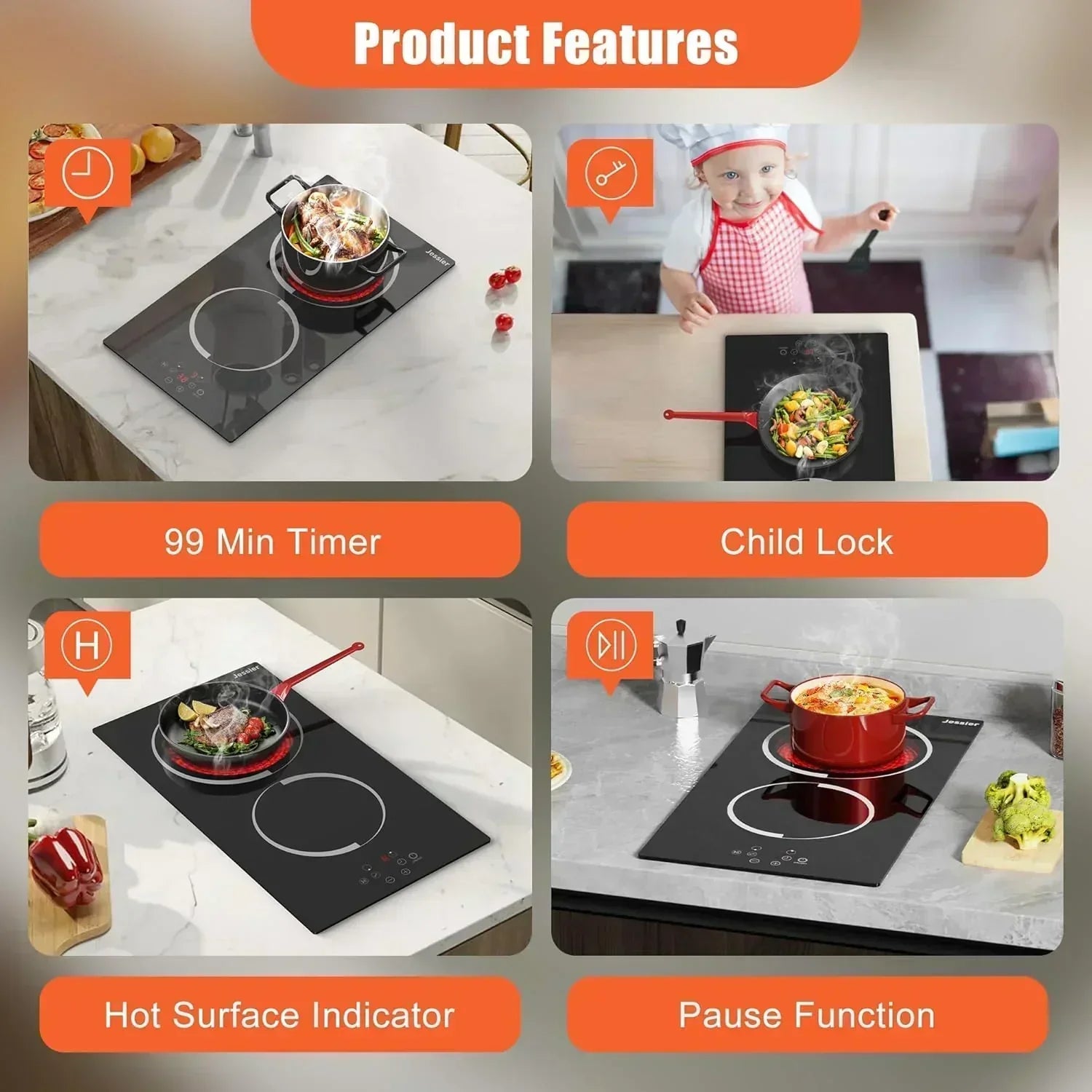 Electric Cooktop 30 Inch - 5 Burners Built-in Ceramic Cooktop 30 Electric Stove Top