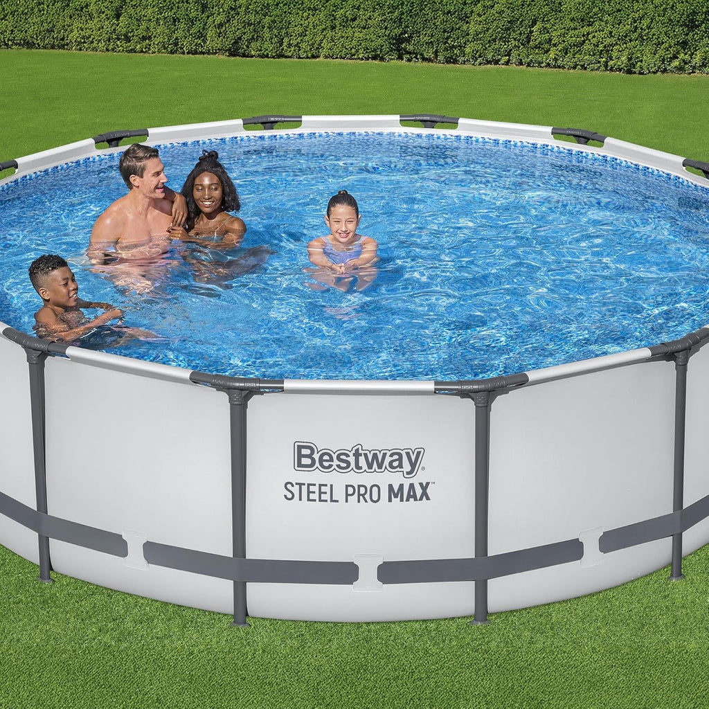 Steel Pro MAX 10 Foot x 30 Inch Round Metal Frame Above Ground Backyard Swimming Pool Set